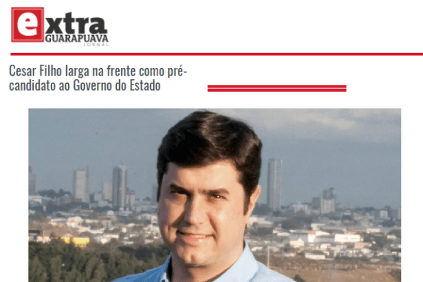 Jornal Extra Guarapuava divulga pesquisa realizada em Guarapuava pela Paraná Pesquisas sobre a disputa eleitoral para 2018