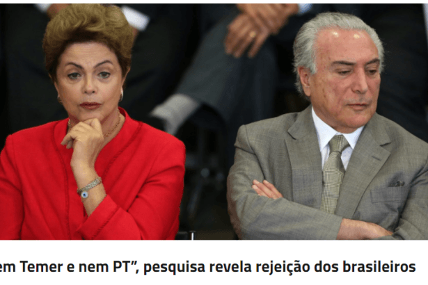 Portal A Semana News divulga pesquisa realizado pela Paraná Pesquisas sobre quem o brasileiro prefere no Planalto Temer ou PT