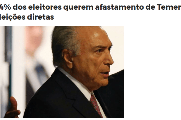 Repórter PB divulga pesquisa nacional realizada pela Paraná Pesquisas sobre o Presidente Michel Temer