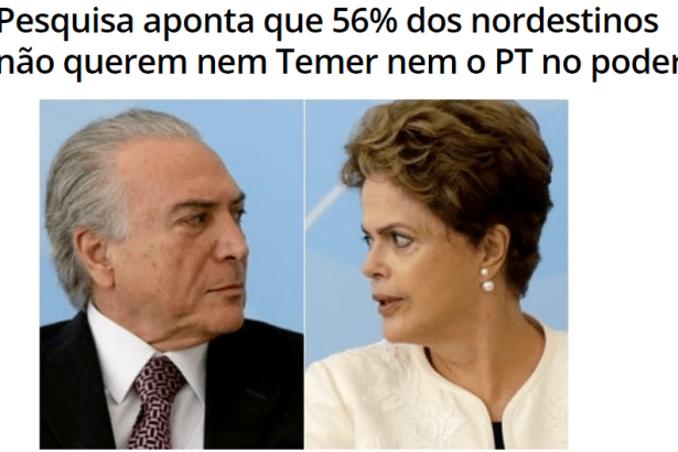 Diário de Rosário divulga pesquisa realizado pela Paraná Pesquisas sobre quem o brasileiro prefere no Planalto Temer ou PT