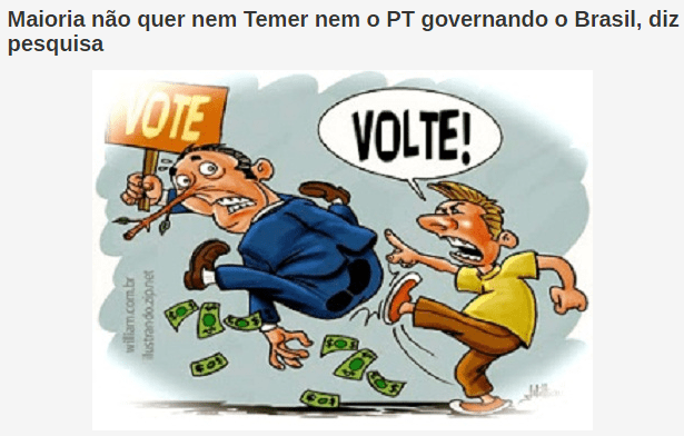 Benjamin Leite divulga pesquisa realizado pela Paraná Pesquisas sobre quem o brasileiro prefere no Planalto Temer ou PT