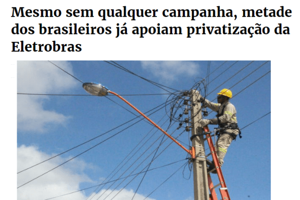 Portal O Sollo divulga pesquisa realizado pela Paraná Pesquisas sobre a Privatização da Eletrobras