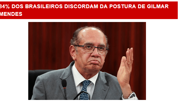 Blog do Eliel Bezerra divulga pesquisa nacional realizada pela Paraná Pesquisas sobre o Ministro Gilmar Mendes do STF