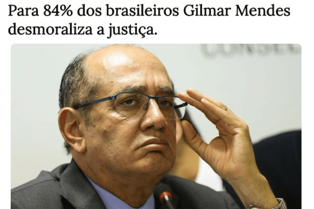Cagadas Políticas divulga pesquisa nacional realizada pela Paraná Pesquisas sobre o Ministro Gilmar Mendes do STF