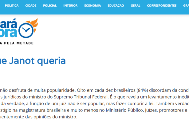 Portal Ceará Agora divulga pesquisa nacional realizada pela Paraná Pesquisas sobre o Ministro Gilmar Mendes do STF