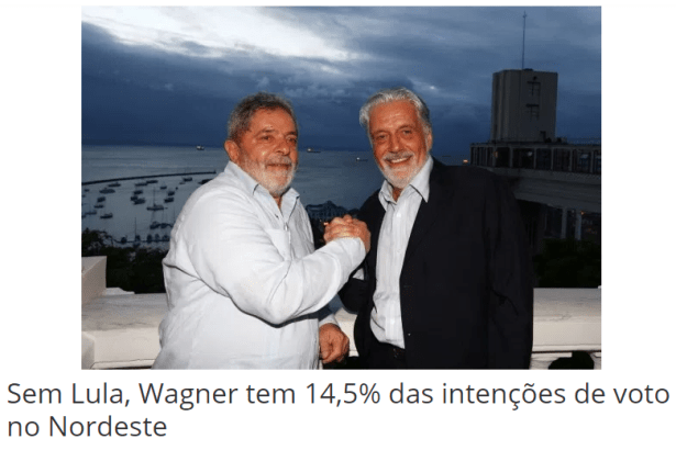 Notícia da Bahia divulga pesquisa nacional realizado pela Paraná Pesquisas sobre quem poderia substituir Lula caso não possa se candidatar