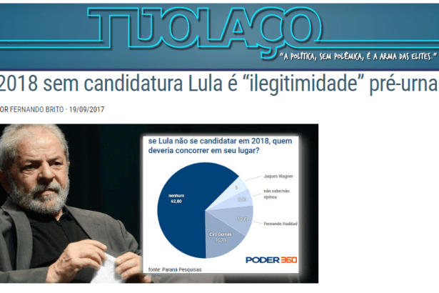 Portal Tijolaço cita pesquisa realizado pela Paraná Pesquisas