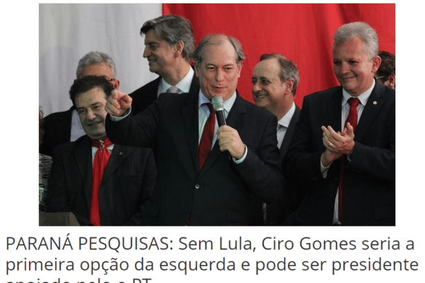 Portal GPS da Notícia divulga pesquisa nacional realizado pela Paraná Pesquisas sobre quem poderia substituir Lula caso não possa se candidatar