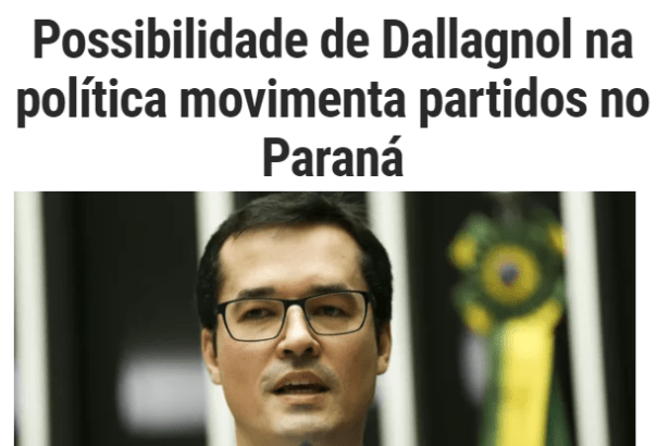 Época Negócios divulga pesquisa realizada pela Paraná Pesquisas sobre a possibilidade de Deltan Dallagnol na política