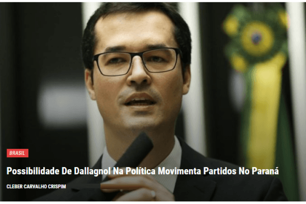 Vista Minha Pele divulga pesquisa realizada pela Paraná Pesquisas sobre a possibilidade de Deltan Dallagnol entrar para política