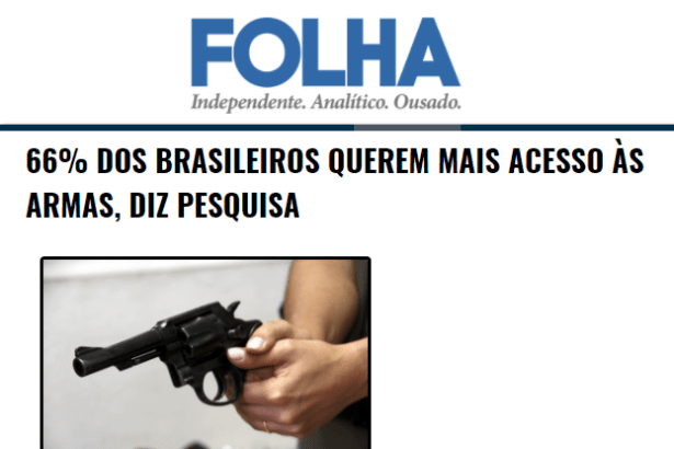Folhadoes.com divulga pesquisa realizado pela Paraná Pesquisas com a opinião dos brasileiros sobre aquisição de armas