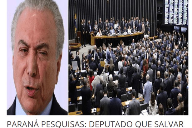 Clique News divulga pesquisa nacional realizado pela Paraná Pesquisas sobre o Presidente Michel Temer