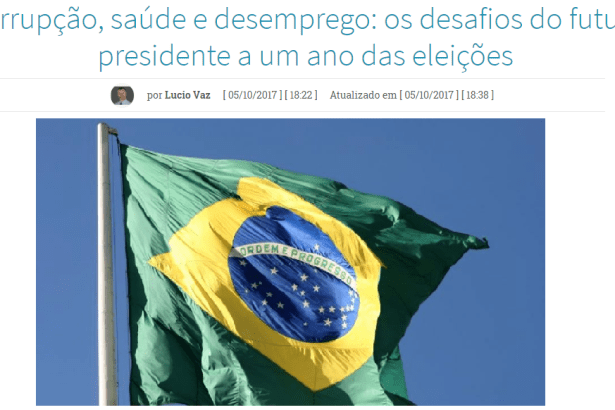 Gazeta do Povo - Blog Lúcio Vaz divulga pesquisa nacional com a opinião dos brasileiros sobre a prioridade do Próximo Presidente