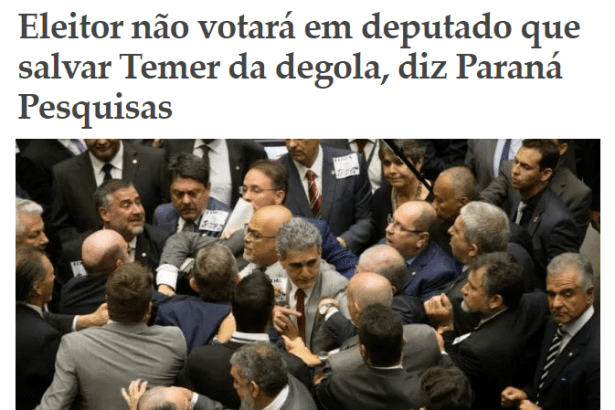 Portal Desacato divulga pesquisa nacional realizado pela Paraná Pesquisas sobre o Presidente Michel Temer