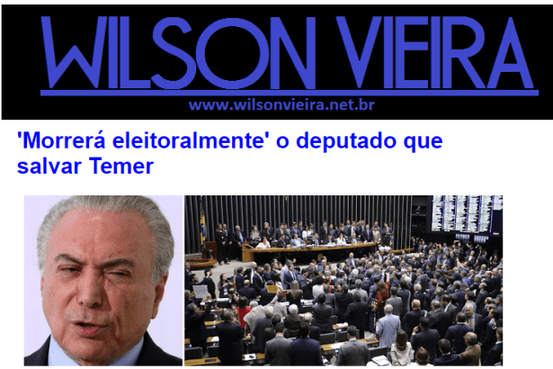 Portal Wilson Vieira divulga pesquisa nacional realizado pela Paraná Pesquisas sobre o Presidente Michel Temer
