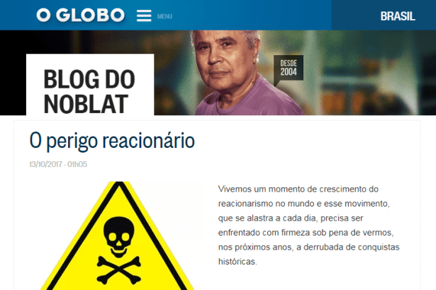 O Globo - Blog do Noblat cita pesquisa nacional realizado pela Paraná Pesquisas sobre uma intervenção militar provisória no Brasil