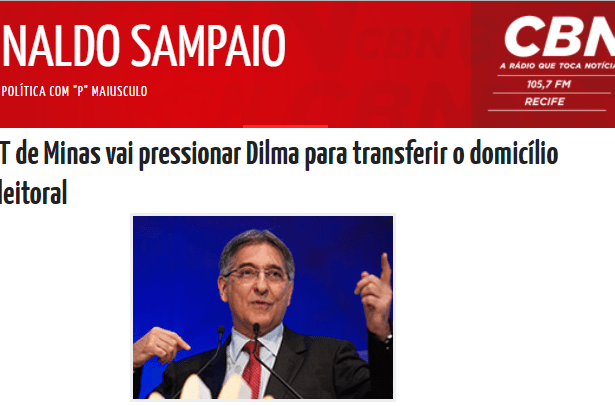 Inaldo Sampaio - CBN divulga pesquisa realizado no Estado de Minas Gerais sobre a disputa eleitoral para o Senado Federal