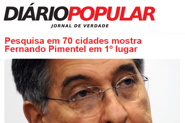 Diário Popular divulga pesquisa realizada no Estado de Minas Gerais sobre a disputa eleitoral para Governador do Estado