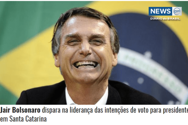 Diário do Brasil divulga pesquisa realizada no Estado de Santa Catarina sobre a disputa eleitoral para Presidente do Brasil