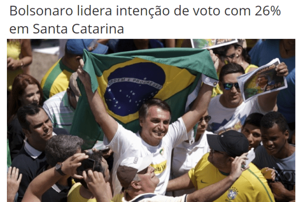 Rádio 104.7 FM divulga pesquisa realizada no Estado de Santa Catarina sobre a disputa eleitoral para Presidente do Brasil