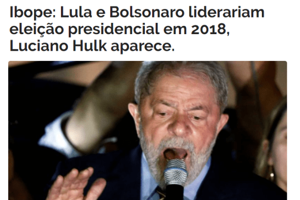 Realidade em Foco cita em matéria pesquisa realizada pela Paraná Pesquisas