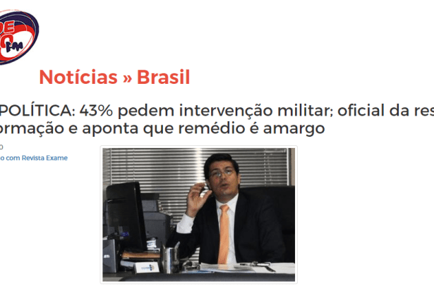 Rádio 14 de Maio FM divulga pesquisa nacional realizado pela Paraná Pesquisas sobre uma intervenção militar provisória no Brasil