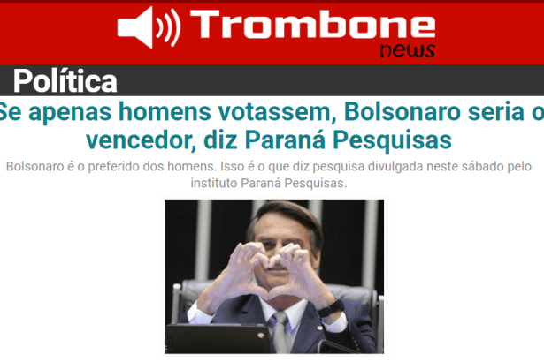 Trombone News divulga pesquisa nacional realizado pela Paraná Pesquisas sobre a disputa eleitoral para Presidente do Brasil