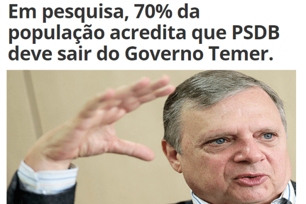 Princesa News divulga pesquisa nacional realizada pela Paraná Pesquisas sobre avaliação da participação do PSDB no Governo