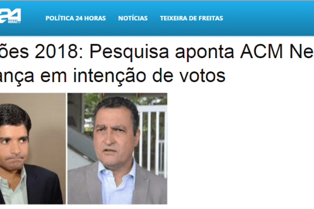 Política 24 Horas divulga pesquisa realizada no Estado da Bahia sobre a disputa eleitoral para Governador do Estado