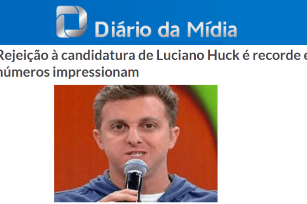 Diário da Mídia divulga pesquisa nacional sobre uma possível candidatura do apresentador Luciano Huck
