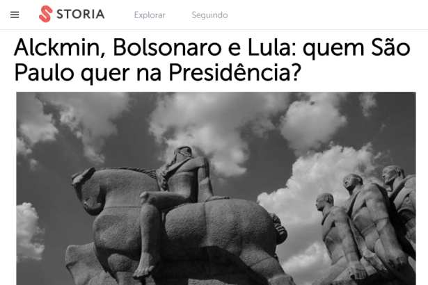 Portal Storia divulga pesquisa realizada no Estado de São Paulo sobre a disputa eleitoral para Presidente do Brasil
