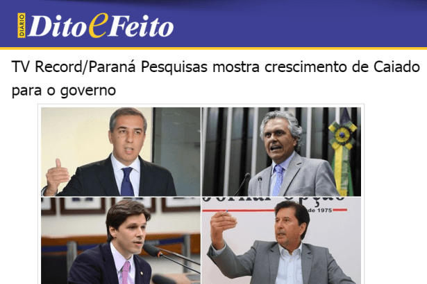 Jornal Dito e Feito divulga pesquisa realizada no Estado de Goiás sobre a disputa eleitoral para Governador