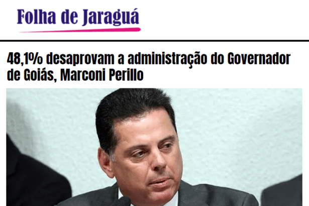 Folha de Jaraguá divulga pesquisa realizada no Estado de Goiás sobre a popularidade do Governador Marconi Perillo