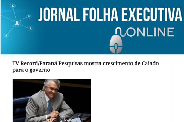 Jornal Folha Executiva divulga pesquisa realizada no Estado de Goiás sobre a disputa eleitoral para Governador