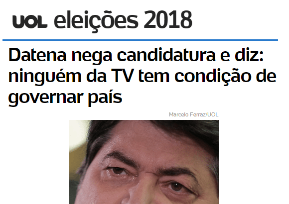 Portal Uol cita em matéria pesquisa realizada pela Paraná Pesquisas