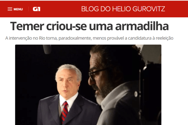 G1 - Globo.com - Blog Helio Gurovitz cita em matéria pesquisa realizado pela Paraná Pesquisas