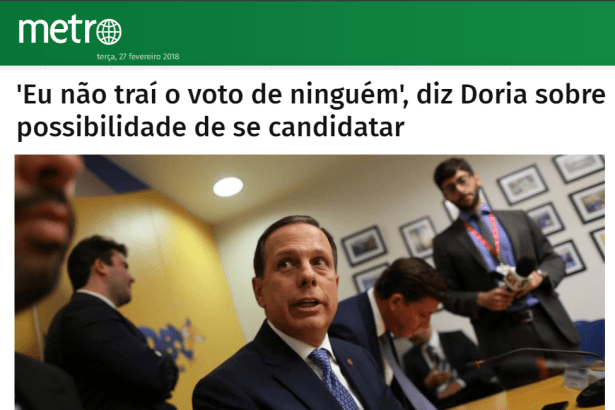 Portal Jornal Metro cita pesquisa realizado no Estado de São Paulo pela Paraná Pesquisa