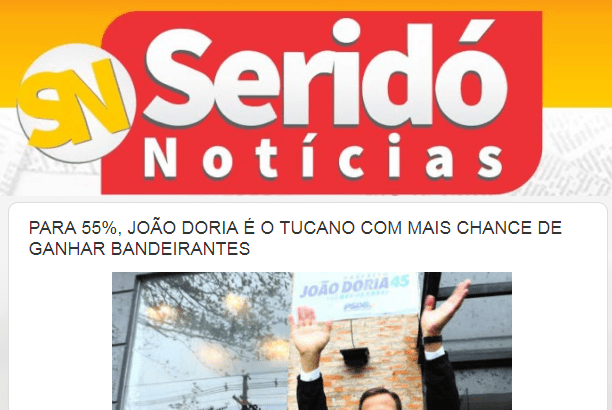 Seridó Notícias divulga pesquisa realizada no Estado de São Paulo sobre a disputa eleitoral para Governador