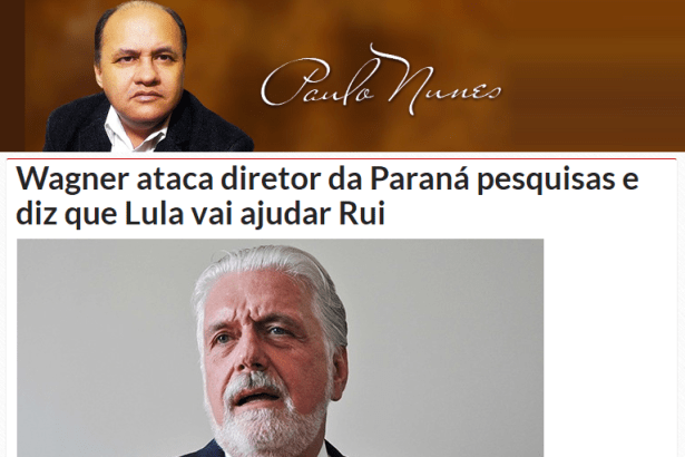 Blog do Paulo Nunes cita o Instituto Paraná Pesquisas em matéria