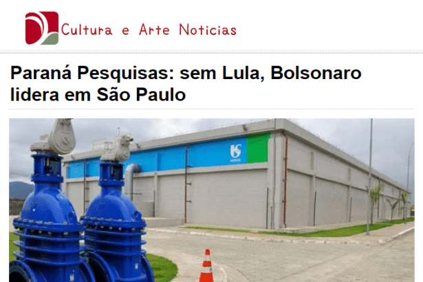 Portal Cultura e Arte Notícias divulga pesquisa realizada no Estado de São Paulo sobre a disputa eleitoral para Presidente do Brasil