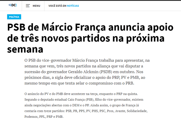 DC - Diário Catarinense cita em matéria pesquisa realizada pela Paraná Pesquisas