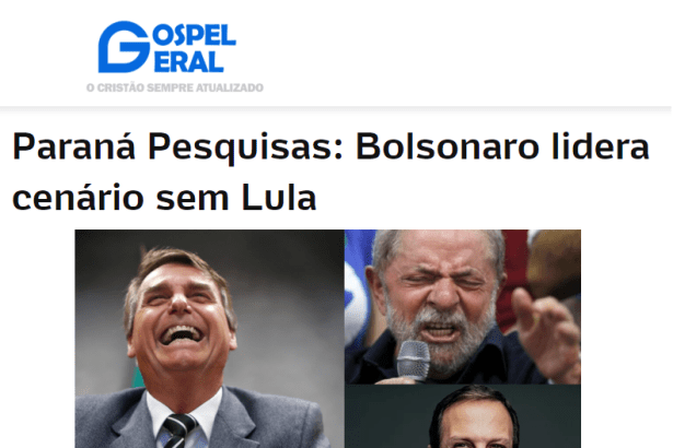 Portal Gospel Geral divulga pesquisa nacional realizado pela Paraná Pesquisas sobre a disputa eleitoral para Presidente do Brasil