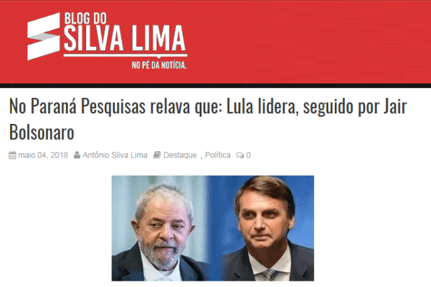 Blog do Silva Lima divulga pesquisa nacional realizado pela Paraná Pesquisas sobre a disputa eleitoral para Presidente do Brasil