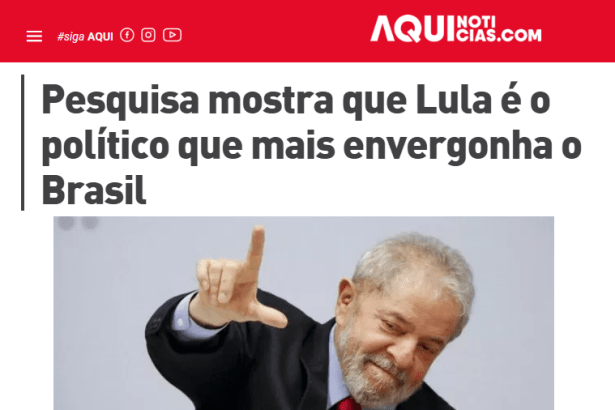 Portal Aqui Notícias divulga pesquisa nacional realizado pela Paraná Pesquisas sobre o político que mais envergonha o Brasil