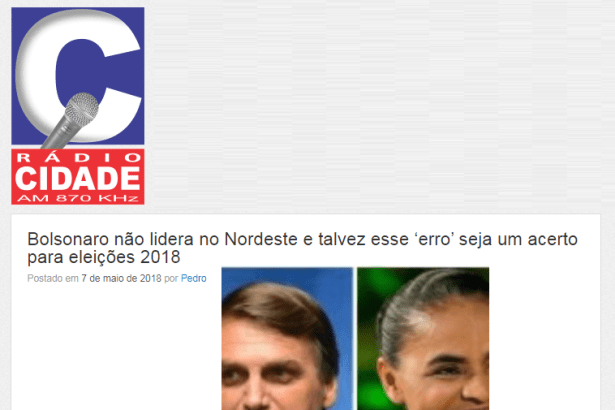 Rádio Cidade AM 870 cita em matéria pesquisa realizada pela Paraná Pesquisas