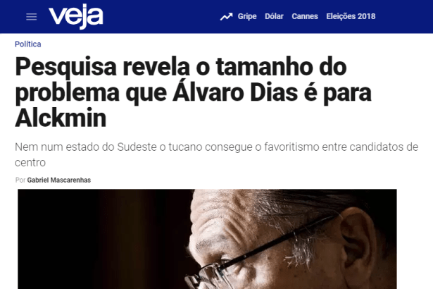 Revista Veja - Coluna Radar divulga pesquisa realizada no Estado do Rio de Janeiro sobre a disputa eleitoral para Presidente do Brasil