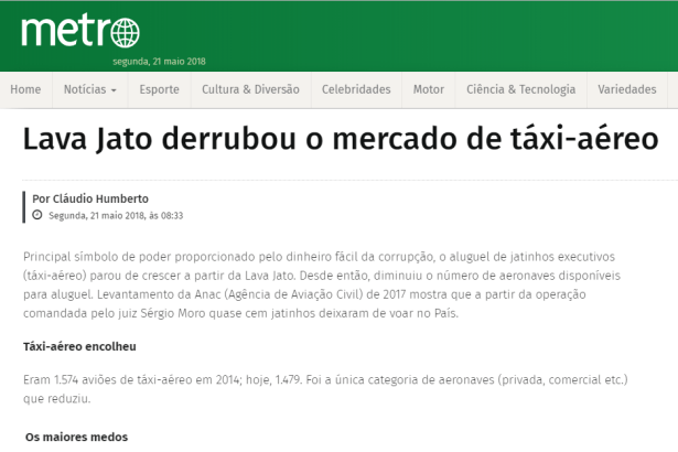 Jornal O Metro cita em matéria pesquisa realizada pela Paraná Pesquisas