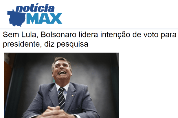 Notícia Max divulga pesquisa nacional realizado pela Paraná Pesquisas sobre a disputa eleitoral para Presidente do Brasil