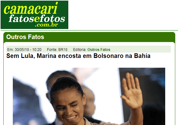 Camaçari fatos e Fotos divulga pesquisa realizada no Estado da Bahia sobre a disputa eleitoral para Presidente do Brasil