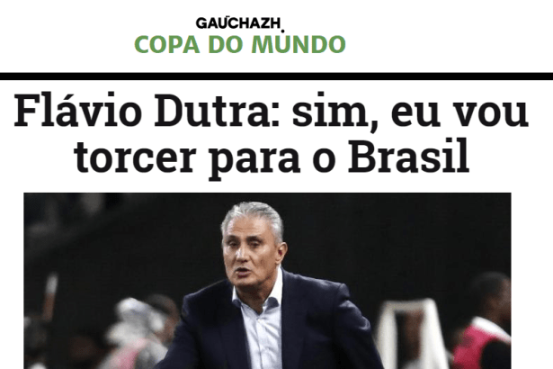 Portal Gaucha ZH cita pesquisa nacional realizado pela Paraná Pesquisas com a opinião dos Brasileiros sobre a Copa do Mundo de 2018